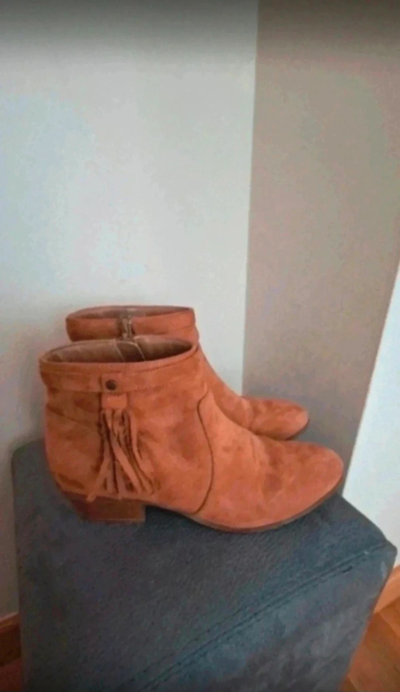 Botines de mujer, color marron-camel, talla 38